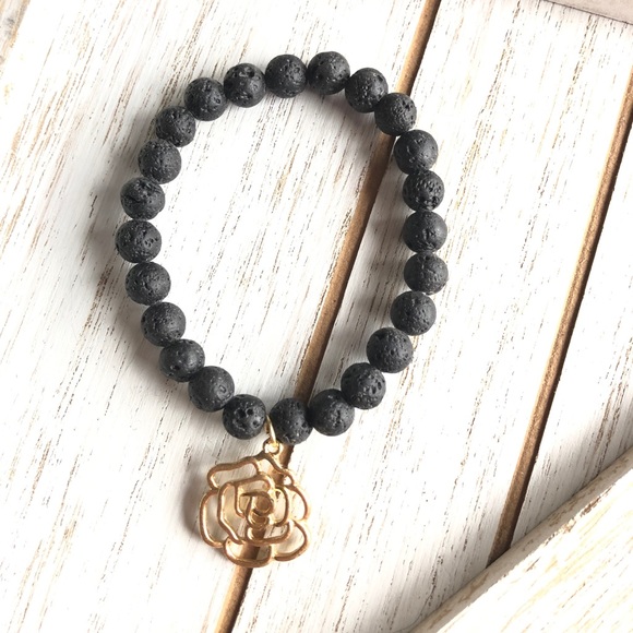 Lava Rock Gemstone Bracelet - Picture 2 of 2